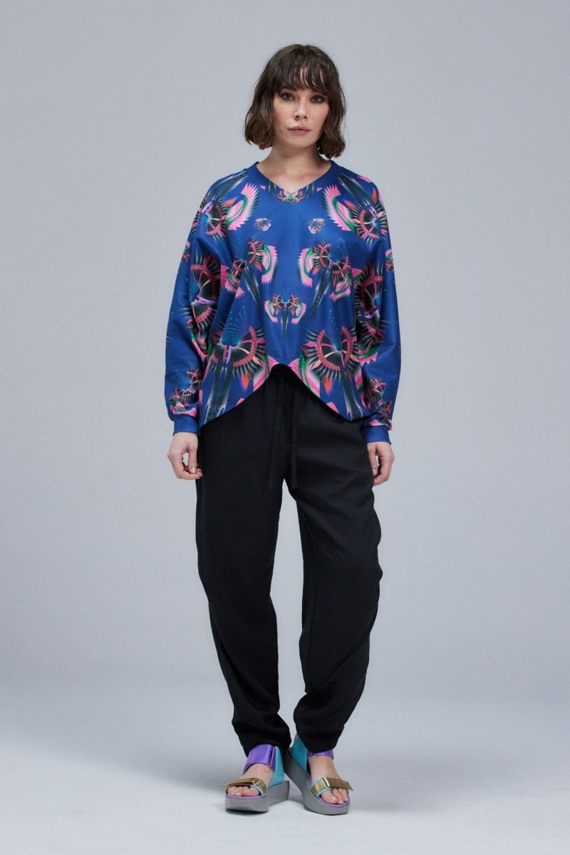 Blaues Drachen-Sweatshirt