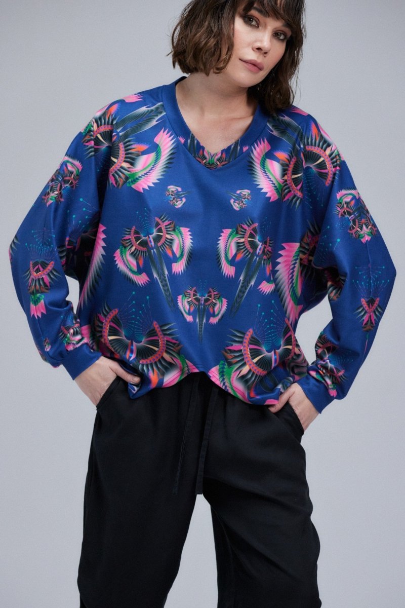 Blaues Drachen-Sweatshirt