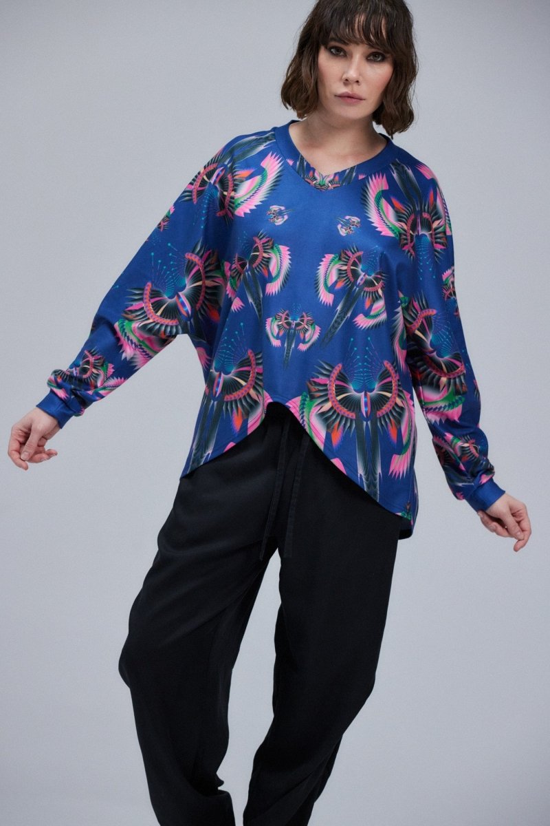 Blaues Drachen-Sweatshirt