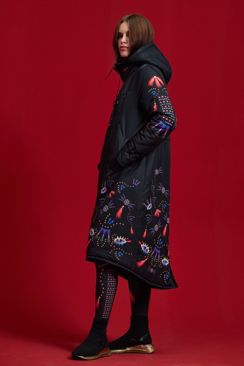 Heart Black Winter Coat & Free Bag!