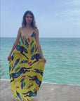 Cats Yellow Dress with Mesh