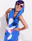 Robe à capuche bleue