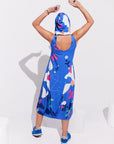 Robe à capuche bleue