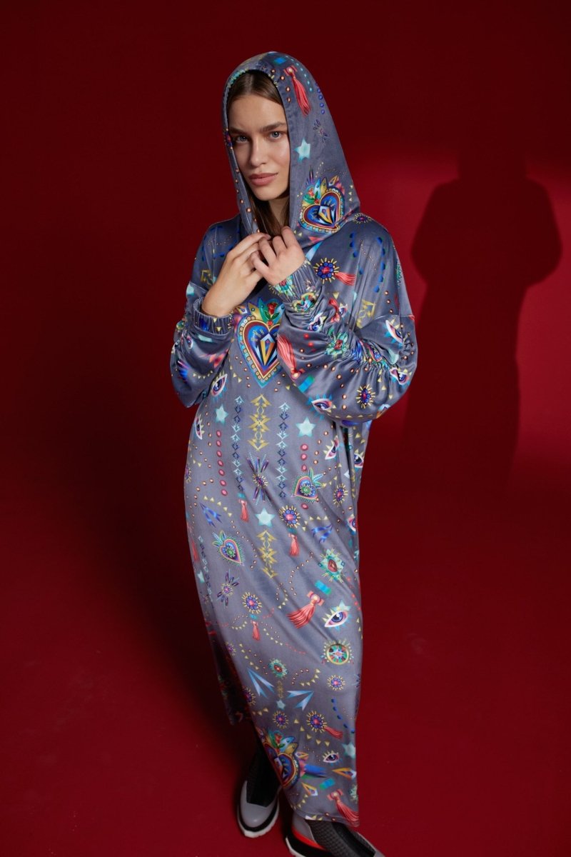 Robe Heart Gris & Marine