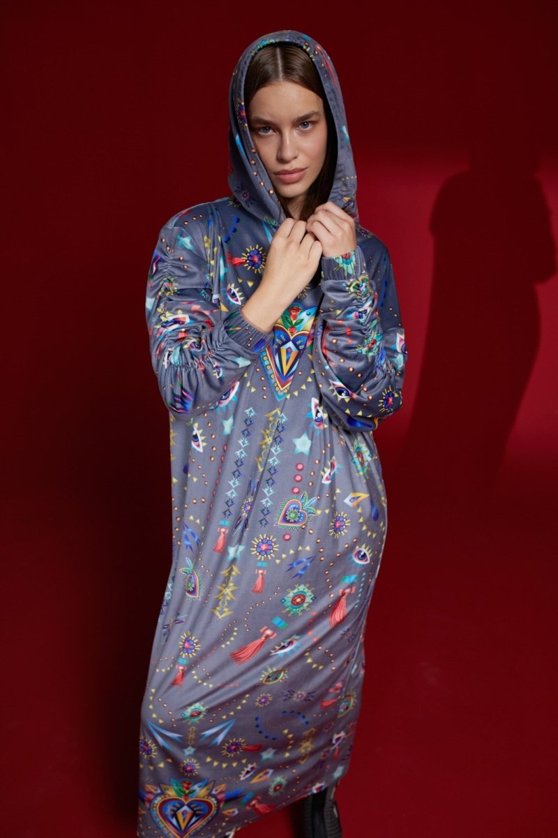 Robe Heart Gris & Marine