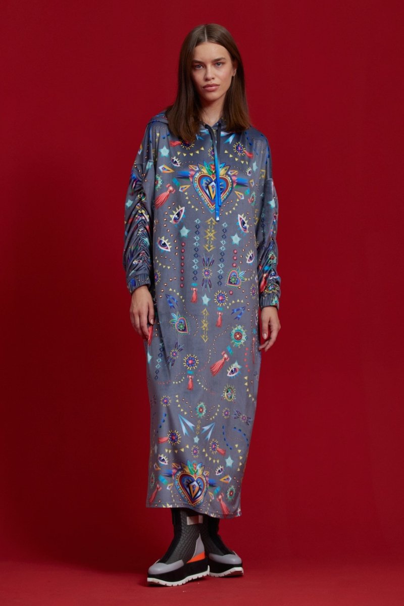 Robe Heart Gris & Marine