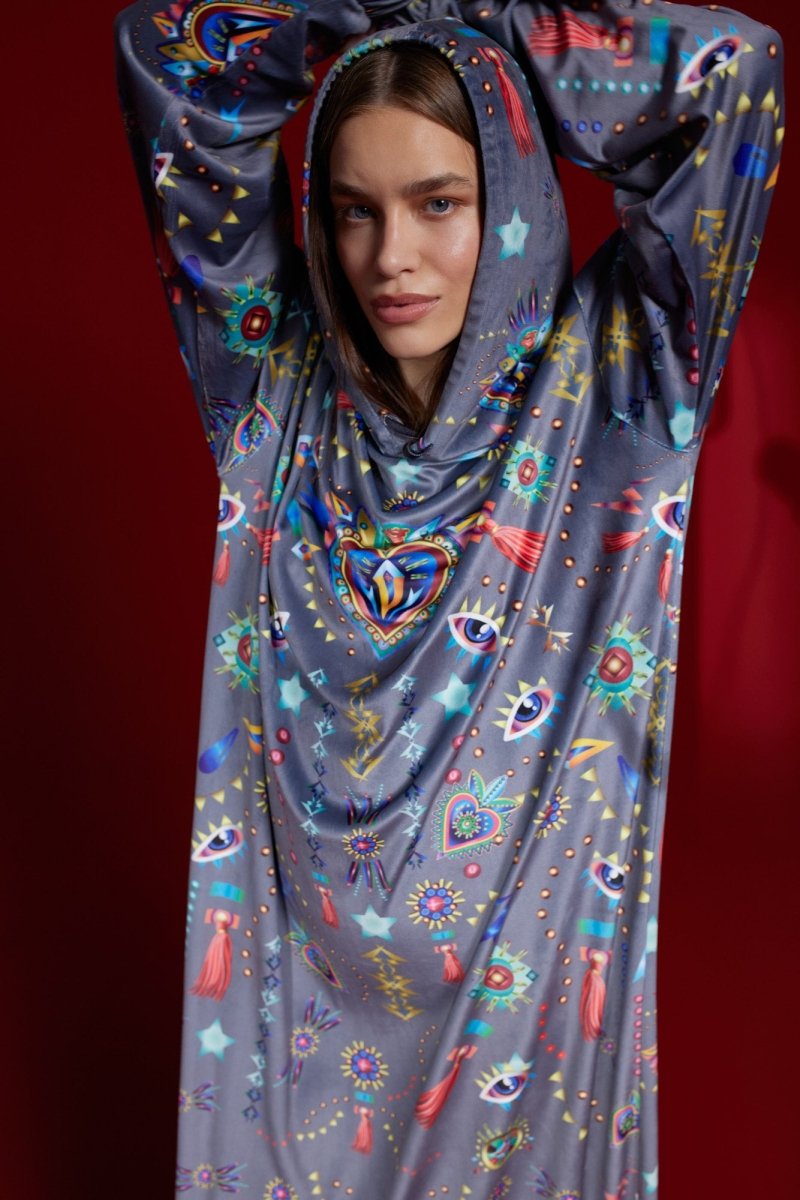 Robe Heart Gris & Marine
