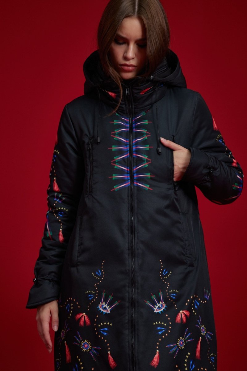 Heart Black Winter Coat &amp; Free Bag!