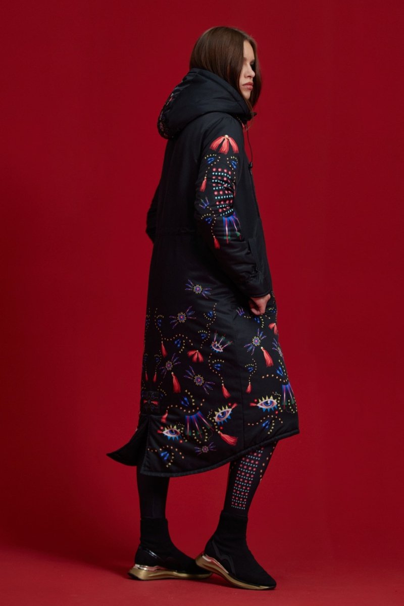 Heart Black Winter Coat &amp; Free Bag!